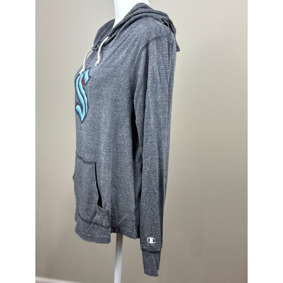 Seattle Kraken Champion Womens M Gray Hoodie Sweatshirt Drawstring Hood Pocket - Picture 5 of 10